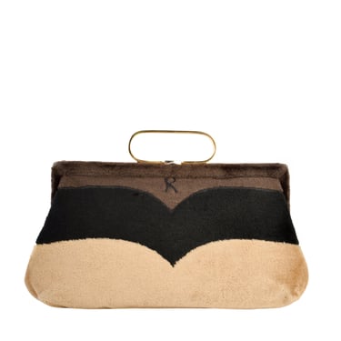 Roberta di Camerino Vintage 1970s Brown and Black Velvet Handbag