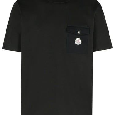 Moncler Black Cotton T-Shirt Men