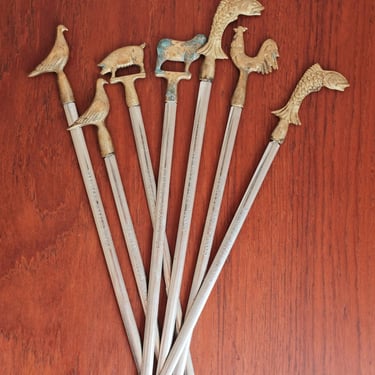 Brass Animal Skewers - Set of 7 