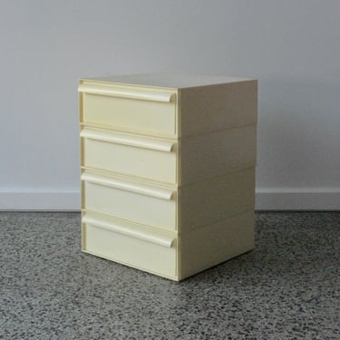 Vintage Kartell Style Stacking Drawers Inspired Design by Simon Fussell 4pc 