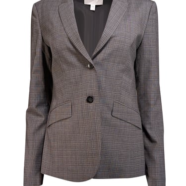 Hugo Boss - Grey & Charcoal Plaid Wool Blazer Sz 6