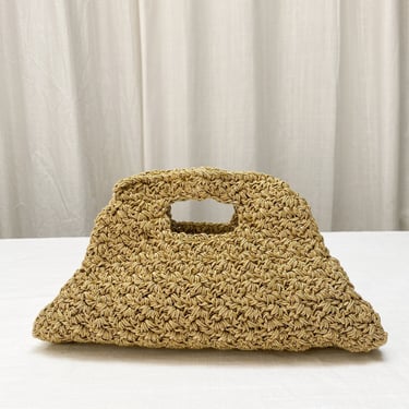 1990s Gold Crocheted Mini Top Handle Bag 