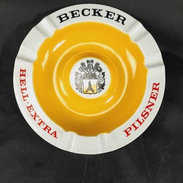 Becker ashtray, Ashtray Advertising Beer Becker Hell-Extra Nilsner, A Huge Ashtray 