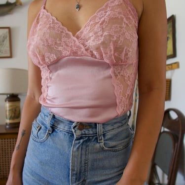 Vintage Pink Lace Lingerie Camisole 