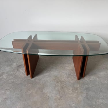1970s Danish Modern Teak & Glass Coffee Table by Gustav Gaarde for Trekanten Hestbaek 