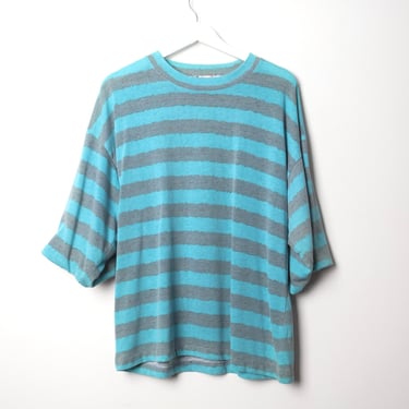 vintage BOXY 1980s dual STRIPED slouchy oversize SURF t-shirt -- size large 