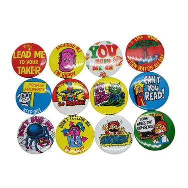 Vintage Pinback Buttons -  60s 70s Misc. Novelty Pins - You Choose - Genuine Vintage Pin Button 