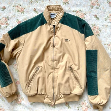 1980's Size M Tan Swingster Jacket with Corduroy Accents 