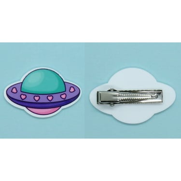 Spaceship Hair Clip Cute Pastel UFO 