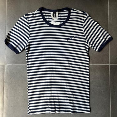 70s Acapulco Joe Navy & White Striped Ringer Tee Size S 