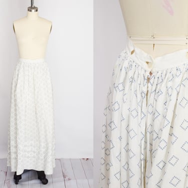 Antique Edwardian Printed Cotton Skirt | S/M 