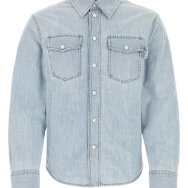 Bottega Veneta Man Light-Blue Denim Shirt