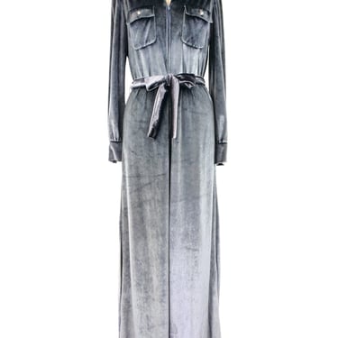 1970's Silver Pane Velvet Jumpsuit