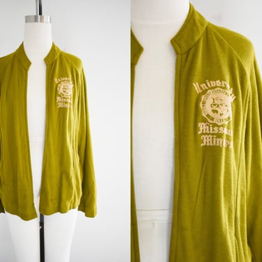 1960s University of Missouri-Miners Olive Green Athletic Jacket 
