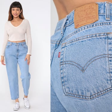 90s Levis 550 Jeans Relaxed Fit Levi Jeans Tapered Leg Blue Denim Pants Retro Levi Strauss High Waisted Vintage 1990s Medium Short 10 