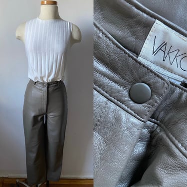Classic Leather Pants in Taupe Gray 