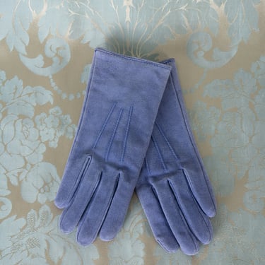 Vintage 80s Fownes Lavender Purple Suede Leather Driving Gloves 