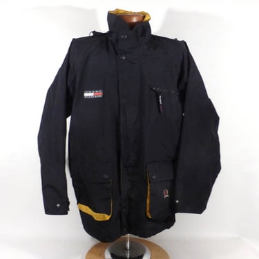 Tommy Hilfiger Jacket Vintage 1990s Windbreaker Rain Coat Patch Nineties Men's size L 