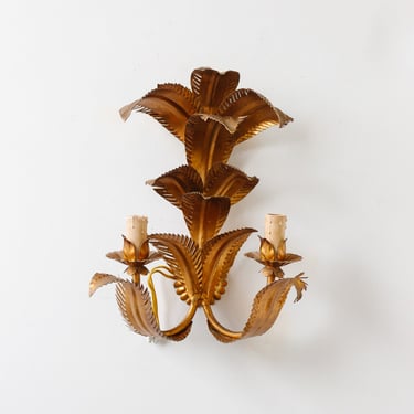 1970s gilt sheaf sconce attributed to Hans Kögel