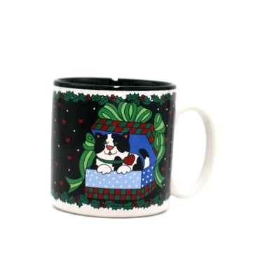 vintage Potpourri Press Christmas surprise cat mug 1994 