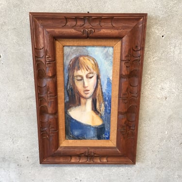 1960s Oil Painting titled "Girl at the Window" by Joyce Kent