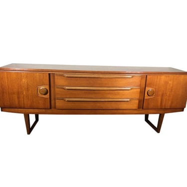 Mid Century Bow Front Teak Credenza Refinished Made in England 