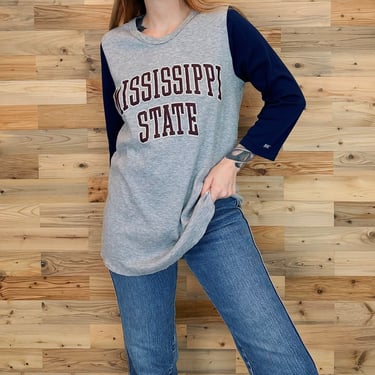 Mississippi State Vintage Baseball-Style T Shirt 