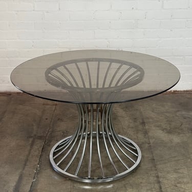 1980s chrome and glass dining table 