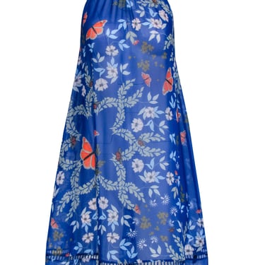 Ted Baker - Blue w/ Multi Color Floral and Butterfly Print Sz S