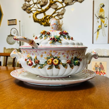 Italian Tureen with Ladle and Tray 