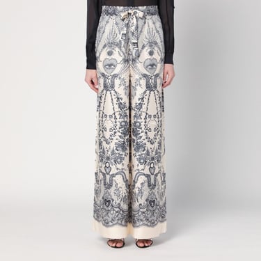 Zimmermann Wide Crush Trousers In Silk Women