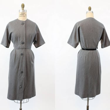 1960s wool dress xs | david crystal gray wiggle dress | new in 