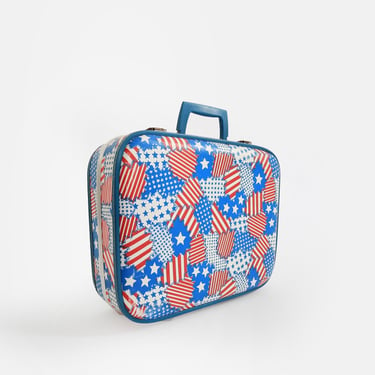 Vintage 1960s American flag suitcase | Americana carry on 