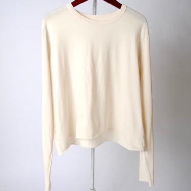 The Long Sleeve Crop Tee - Washed White