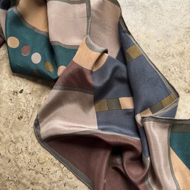 Halston Rectangular Geometric Silk Scarf