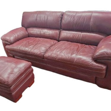 Leather Sofa w/ Ottoman