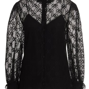 Gucci Women Gg Lace Shirt