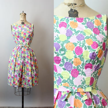 1950s MINNA LEE cotton FLORAL dress xxs  | new summer 