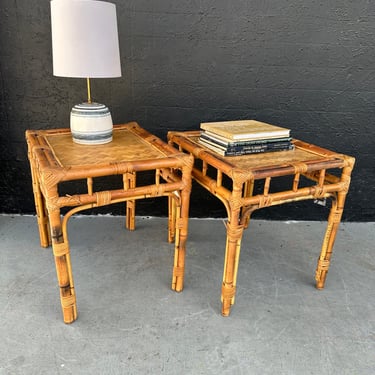 Rattan And Bamboo Various Side Tables