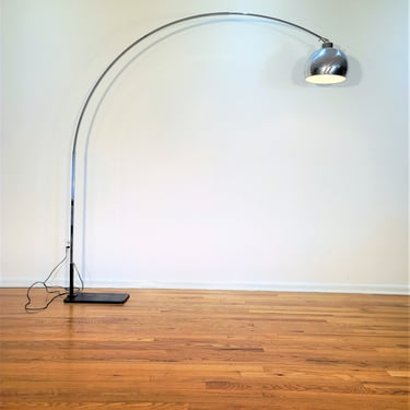 Mid Century Chrome Arc Floor Lamp 