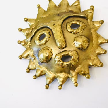 1970s Emaus Bronze Mexican Modern Brutalist Sun Belt Buckle Made in Mexico 70s Vintage Large Sun Belt Buckle 70s Sun Face Mexican Wedding 