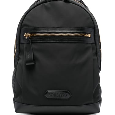 Tom Ford Men Leather Detailed Nylon Backpack