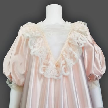 40s Silk Ivory Bias Cut Dress Nightgown, Peach Lace – The Hip