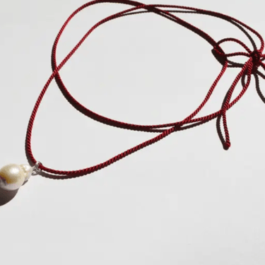 Rope Pearl Necklace, Dark Cherry