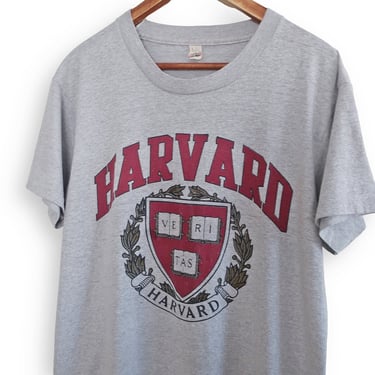 vintage college shirt / Harvard shirt / 1980s Screen Stars Harvard University Ivy League grey t shirt Medium 