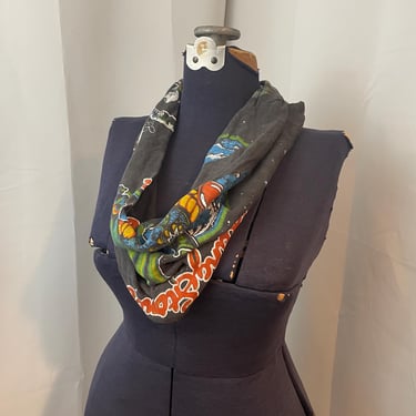 Rolling Stones 1978 Tour Tee Upcycled Infinity Scarf Bandana Accessory 