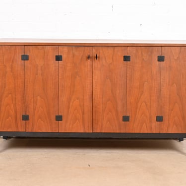 Milo Baughman for Directional Walnut and Ebonized Sideboard Credenza, 1960s