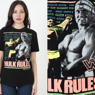 Vintage 1990 Touch Of Gold Hulk Hogan Rules WWF Wrestling T Shirt M 