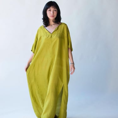 Chartreuse Silk Caftan | Donna Karan 