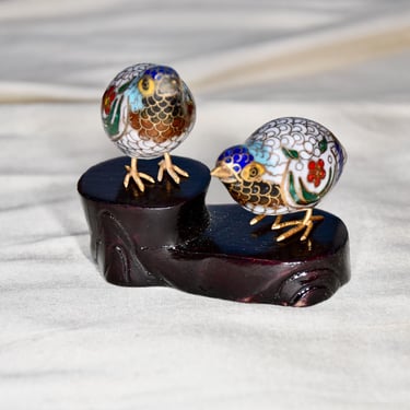 Cloisonne Bird Figurines Set of 2 Chinese Cloisonné 